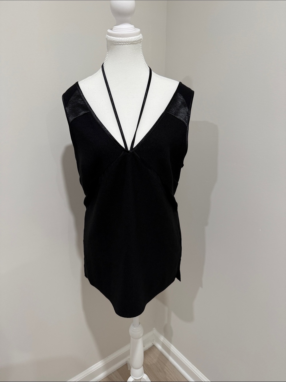 BCBGeneration Black Strappy V-Neck Camisole
